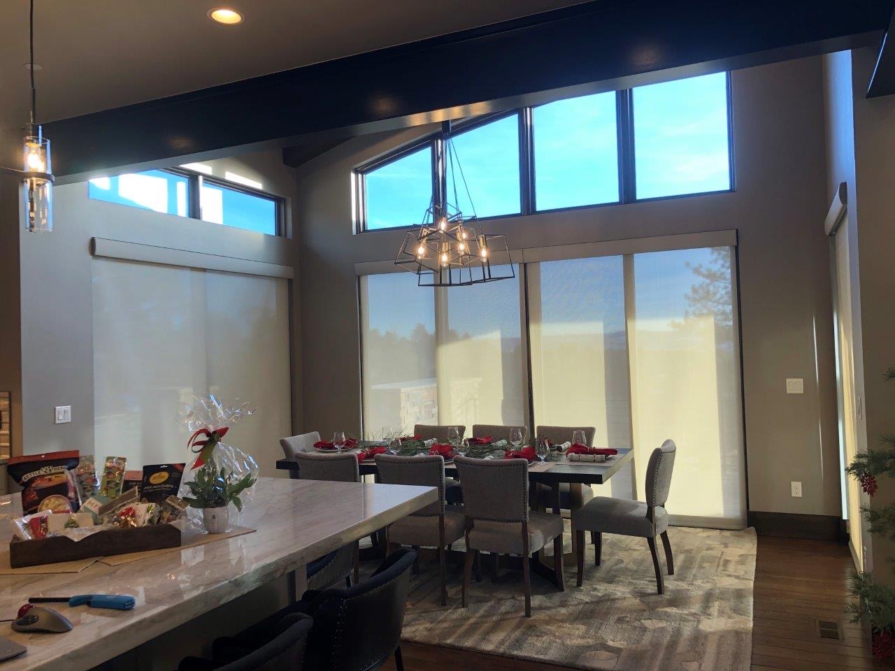 Image of white shades in dinning room